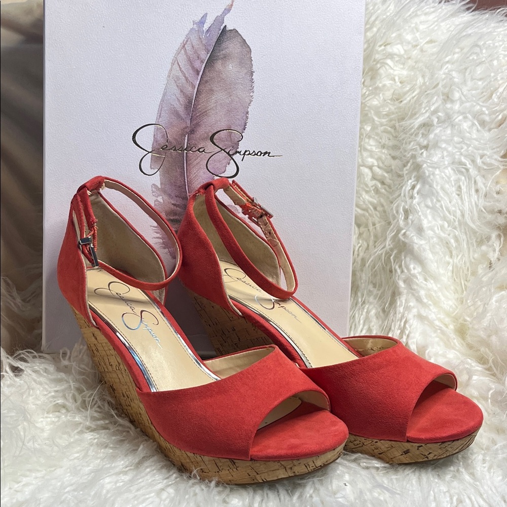 Jessica Simpson Coral Wedge Heels size 9
